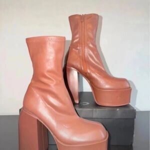 EGO Tan Platform Ankle Boots